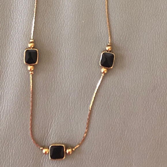 “Worthington” Gold And Black Chain Necklace - Picture 2 of 4